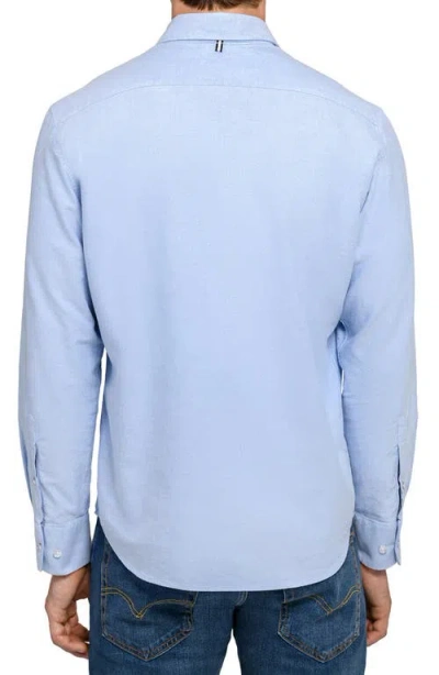 Brooklyn Brigade Solid Oxford Woven Long Sleeve Basic In Blue