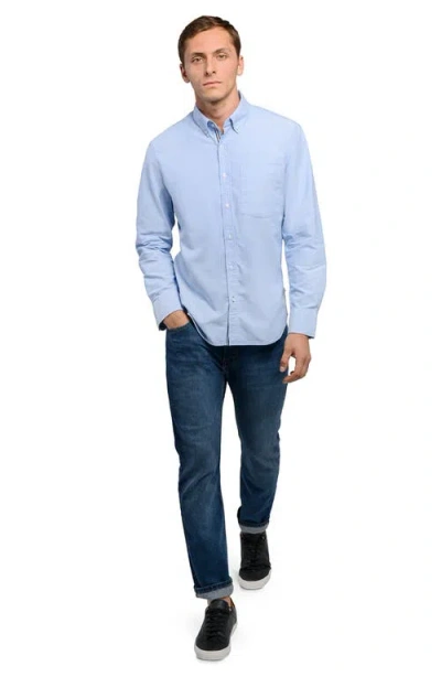 Brooklyn Brigade Solid Oxford Woven Long Sleeve Basic In Blue
