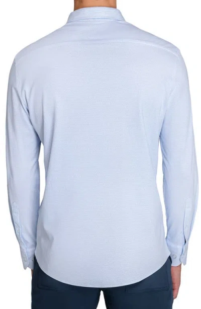 Brooklyn Brigade Wavy Print Knit Long Sleeve Basic In Blue
