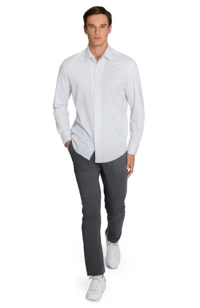 Brooklyn Brigade Dot Print Knit Long Sleeve Basic In Gray