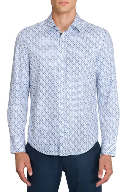 Brooklyn Brigade Diamond Print Woven Long Sleeve Basic In Multi