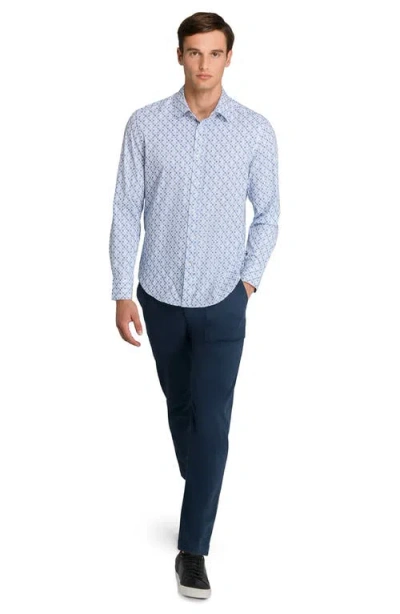 Brooklyn Brigade Diamond Print Woven Long Sleeve Basic In Multi