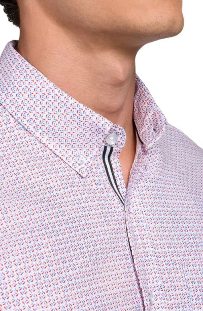 Brooklyn Brigade Geo Print Oxford Basic In White