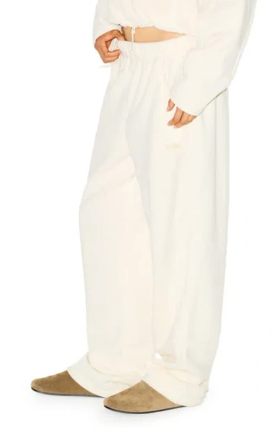 Skims Outdoor Fleece Straight Leg Pants In White