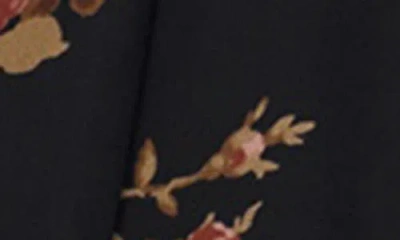 Reformation Katara Floral Georgette Midi Dress In Black