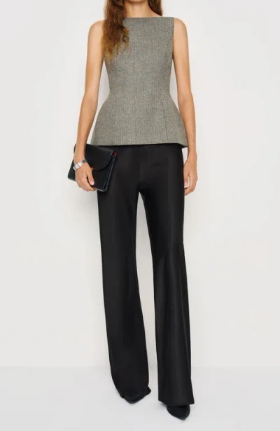 Reformation Nolyn Wool Blend Herringbone Top In Gray