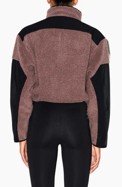 Skims Faux Shearling Zip Jacket In Burgundy