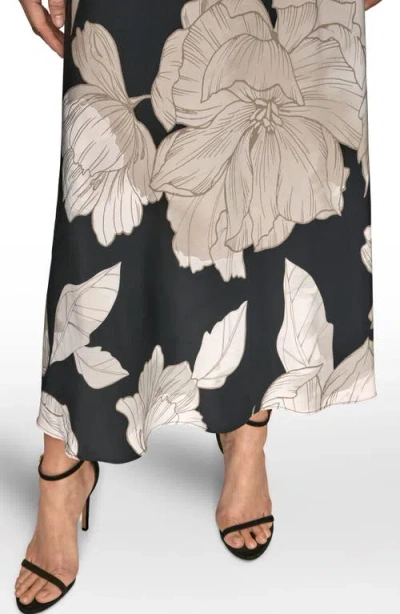 Donna Karan New York Floral Print Halter Dress In Multi