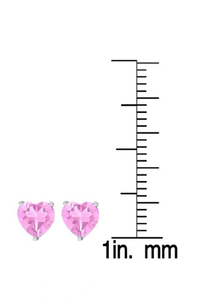 Lily Nily Kids' Cubic Zirconia Heart Stud Earrings In Pink