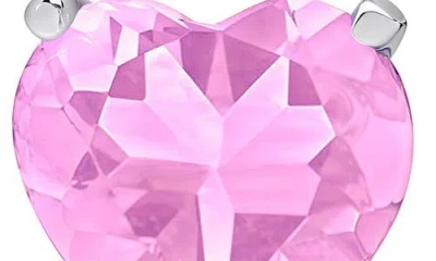 Lily Nily Kids' Cubic Zirconia Heart Stud Earrings In Pink