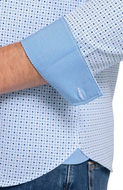 Construct Dash Duo Woven Long Sleeve Basic In Blue