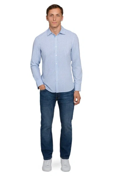 Construct Dash Duo Woven Long Sleeve Basic In Blue