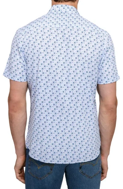 Construct Abstract Geo Woven Short Sleeve Basic In Blue