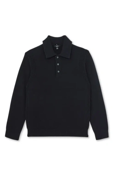 Reiss Mens Deansgate Polo-collar Wool And Cashmere-blend Jumper Navy Xl In Blue