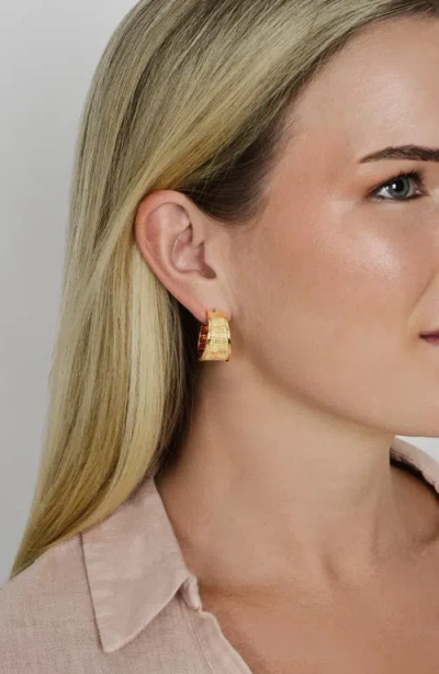 Anabel Aram Jewelry Enchanted Forest Bark Hoop Earrings In Gold