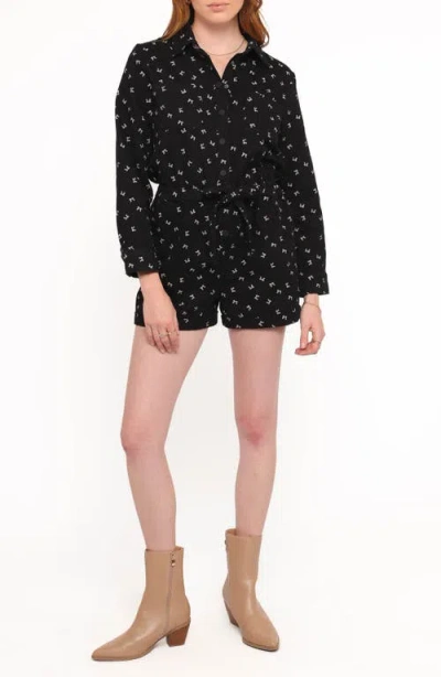 Petal And Pup Petal & Pup Niqui Long Sleeve Romper In Black