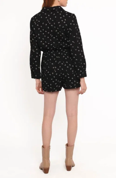 Petal And Pup Petal & Pup Niqui Long Sleeve Romper In Black