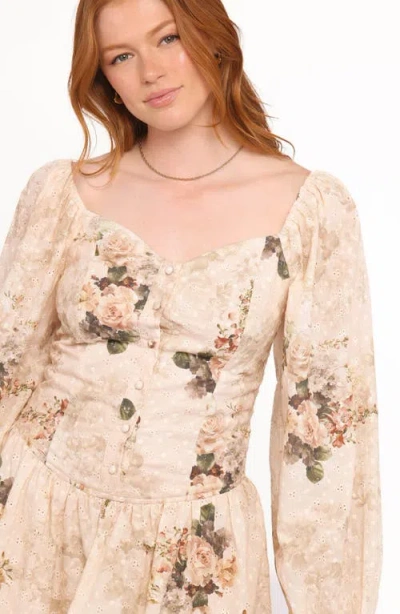 Petal And Pup Petal & Pup Greta Floral Print Eyelet Romper In Multi