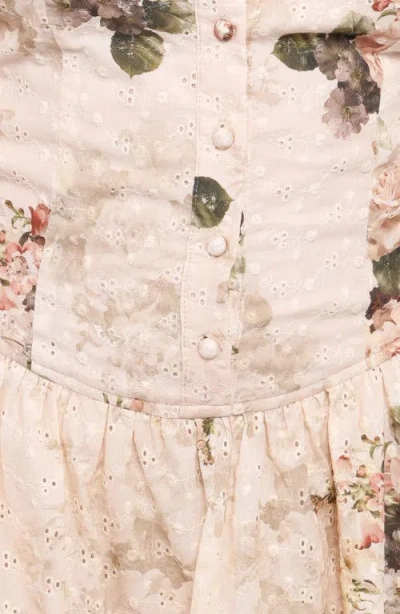 Petal And Pup Petal & Pup Greta Floral Print Eyelet Romper In Multi