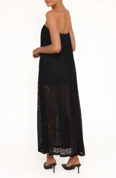 Petal And Pup Petal & Pup Davina Lace Strapless Maxi Dress In Black