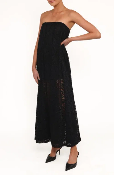 Petal And Pup Petal & Pup Davina Lace Strapless Maxi Dress In Black