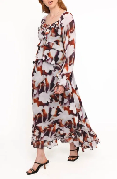 Petal And Pup Petal & Pup Kasey Floral Print Long Sleeve Maxi Dress In Multi