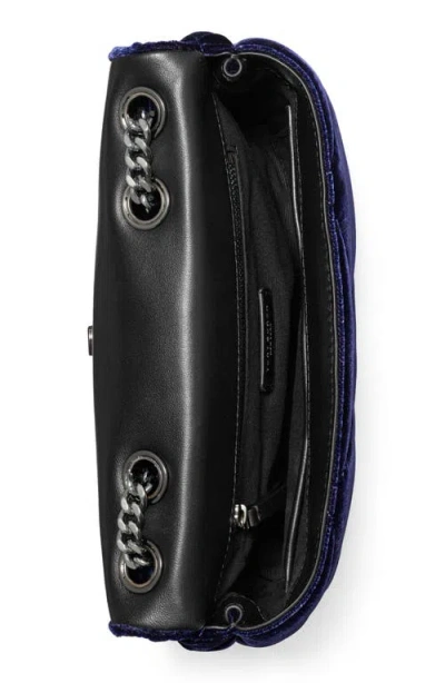 Tory Burch Kira Velvet Quilted Convertible Shoulder Bag In Blue