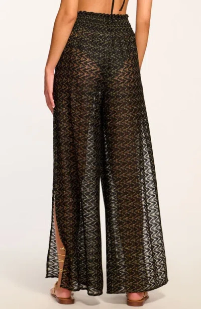 Ramy Brook Gloria High Waist Wide Leg Cover-up Pants In Black