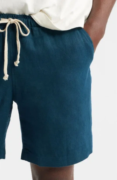 Alex Crane  Bo Linen Drawstring Shorts In Purple