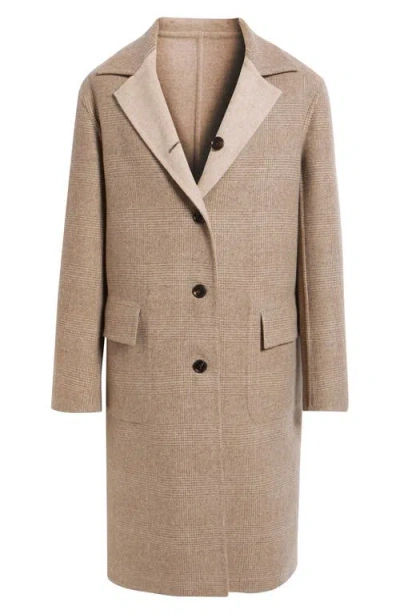 Hugo Boss Boss Reversible Virgin Wool & Cashmere Coat In Neutral
