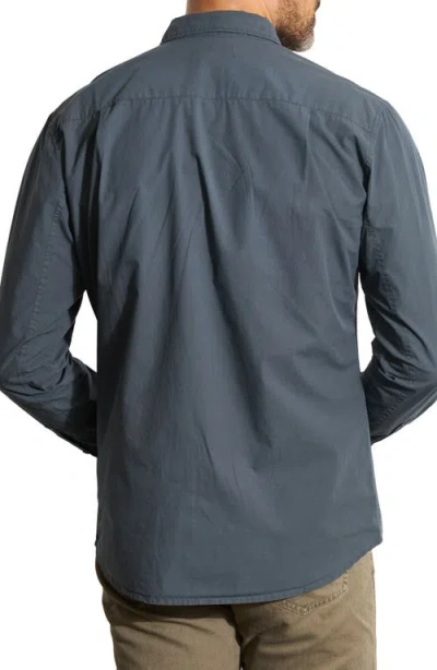 Rowan Everett Cotton Poplin Button-up Shirt In Blue