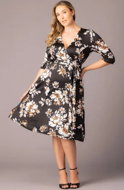 Kiyonna Signature A-line Wrap Dress In Black