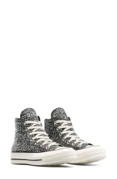 Converse Gender Inclusive Chuck 70 Metallic Tweed High Top Sneaker In Silver