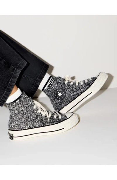 Converse Gender Inclusive Chuck 70 Metallic Tweed High Top Sneaker In Silver