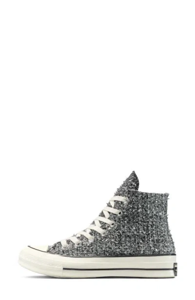 Converse Gender Inclusive Chuck 70 Metallic Tweed High Top Sneaker In Silver