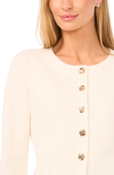 Ted Baker Collarless Cardigan In White