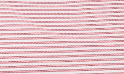 Petite Plume Antique Red Ticking Stripe Set Of 2 Cotton Percale Pillowcases In Pink