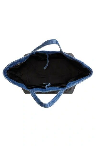 Alexander Wang Punch Dip Coated Denim Tote In Black
