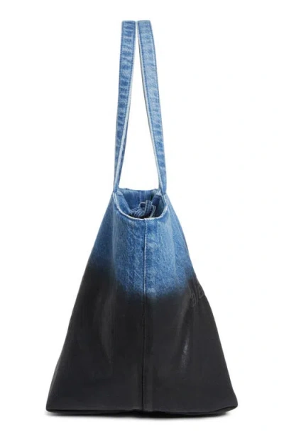 Alexander Wang Punch Dip Coated Denim Tote In Black