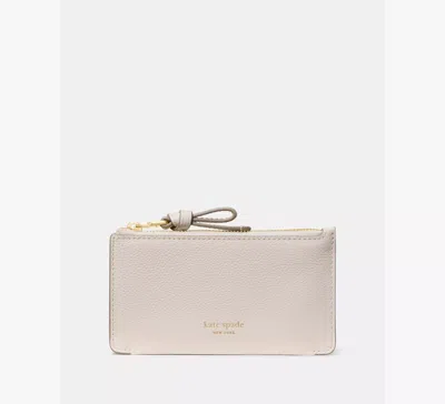 Kate Spade New York Loop Pebbled Leather Card Case In Neutral