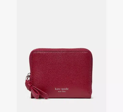 Kate Spade New York Loop Small Pebbled Leather Zip Wallet In Red