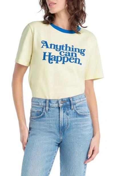 Favorite Daughter Anything Can Happen Contrast Binding Organic Cotton Graphic T-shirt In Neutral