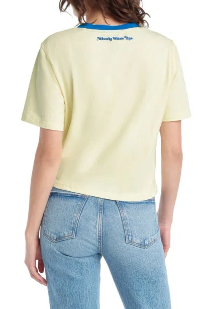 Favorite Daughter Anything Can Happen Contrast Binding Organic Cotton Graphic T-shirt In Neutral