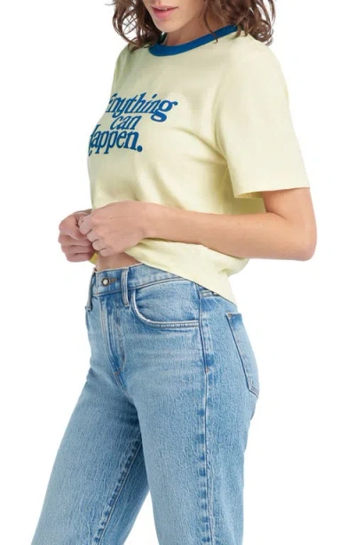 Favorite Daughter Anything Can Happen Contrast Binding Organic Cotton Graphic T-shirt In Neutral