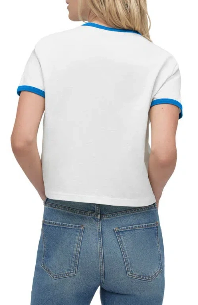Favorite Daughter Contrast Binding Organic Cotton Graphic T-shirt In White
