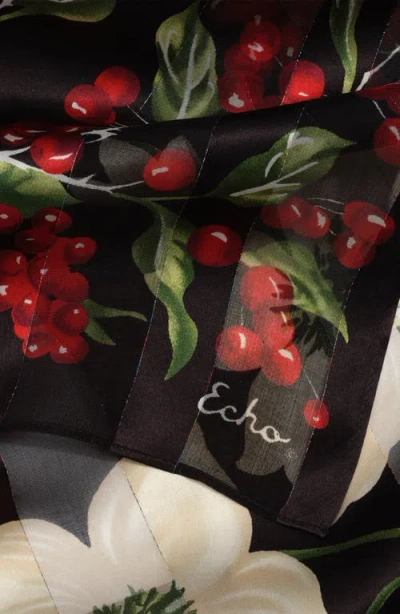 Echo Amaryllis Silk Scarf In Burgundy