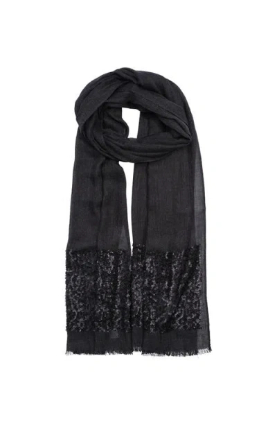 Echo Sequin Border Wrap In Black