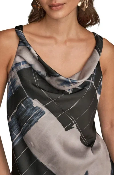 Donna Karan New York Mixed Print Twist Shoulder Tank In Multi