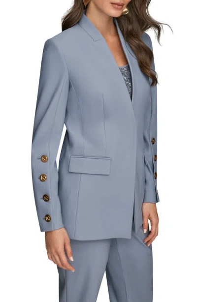 Donna Karan New York Button Sleeve Blazer In Gray