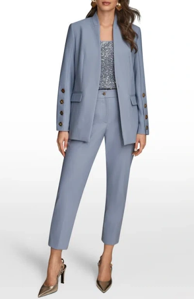 Donna Karan New York Button Sleeve Blazer In Gray